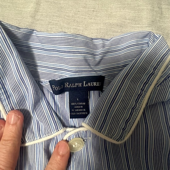 Polo Ralph Lauren Other - Polo by Ralph Lauren Blue and White Striped Cotton Pijama shirt